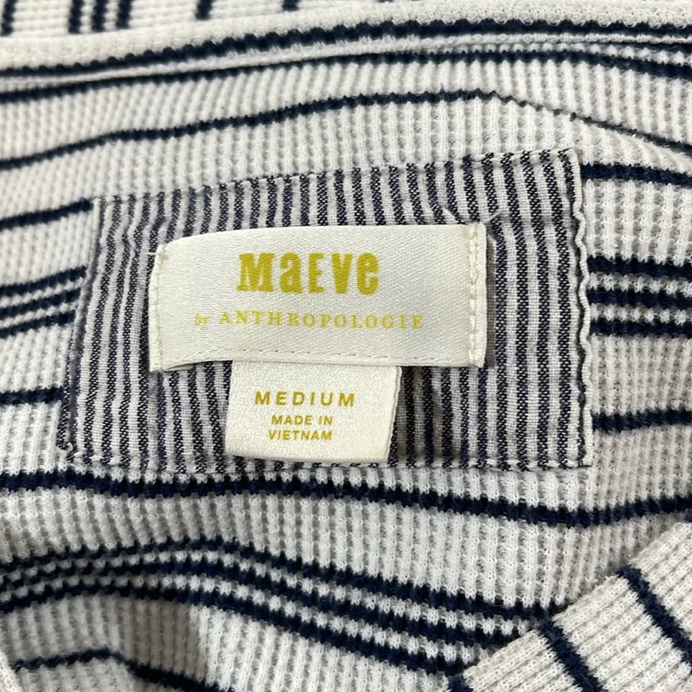 Anthropologie Maeve Eliza Thermal Stripe Long Sleeve Tunic Size Medium OB1089995 - Picture 8 of 11